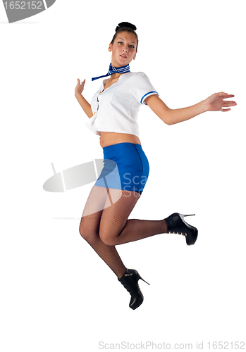 Image of Young beautiful air hostess