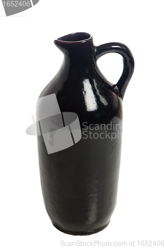 Image of Black jug for wine, it is isolated on white