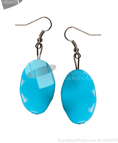 Image of Turquoise earrings in the form of a sea wave