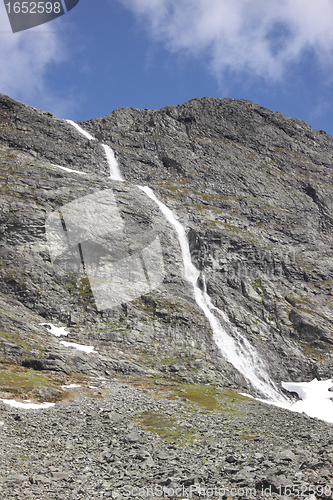 Image of wild streams and waterfalls of Norway in summer