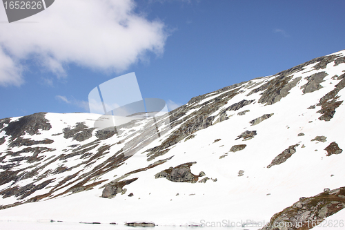 Image of snowy mountain resort and winter sports in Norway