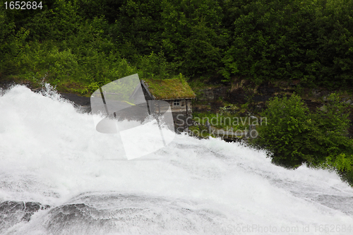 Image of wild streams and waterfalls of Norway in summer