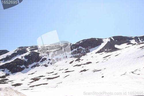 Image of snowy mountain resort and winter sports in Norway