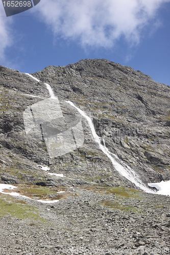 Image of wild streams and waterfalls of Norway in summer