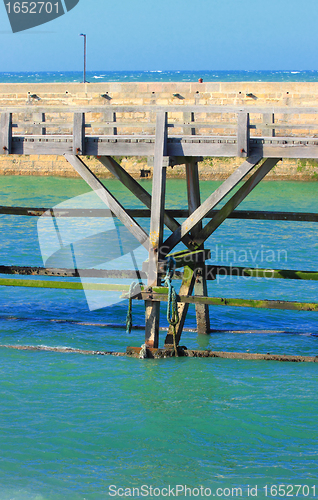 Image of entrance channel of the Port of Fecamp in Normandy france