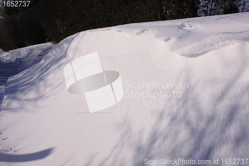 Image of snowy landscape in the winter sun in France