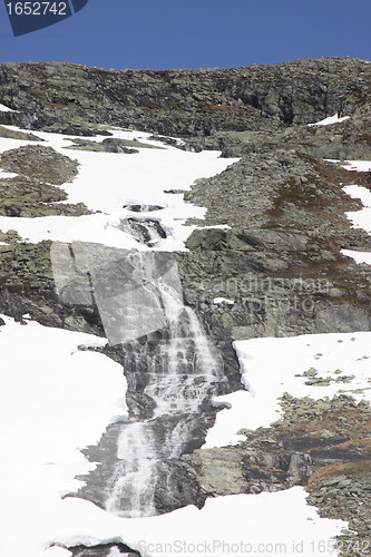 Image of wild streams and waterfalls of Norway in summer