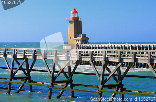 Image of entrance channel of the Port of Fecamp in Normandy france