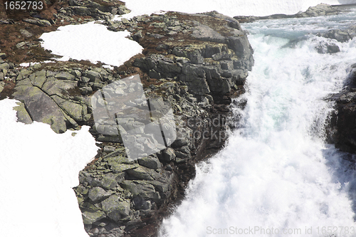 Image of wild streams and waterfalls of Norway in summer