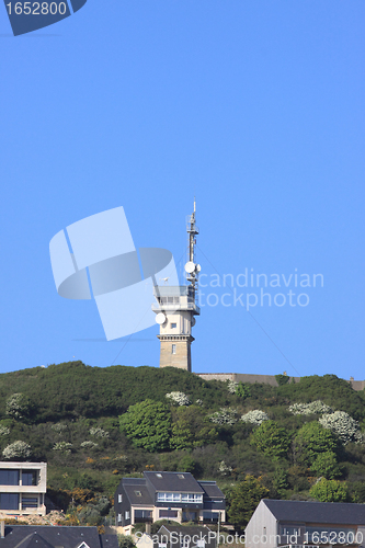 Image of Control tower on the cliffs at Etretat
