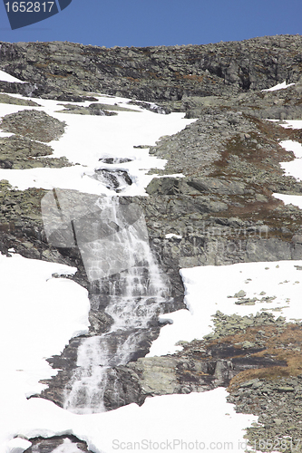 Image of wild streams and waterfalls of Norway in summer