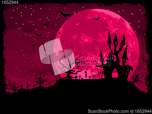 Image of Halloween poster with zombie background. EPS 8