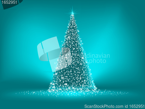 Image of Abstract green christmas blue on blue. EPS 8