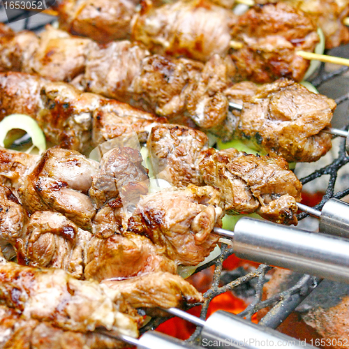 Image of  Barbecue meat on grill