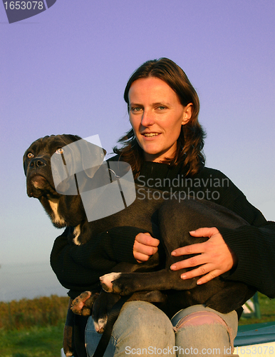 Image of girl and cane corso