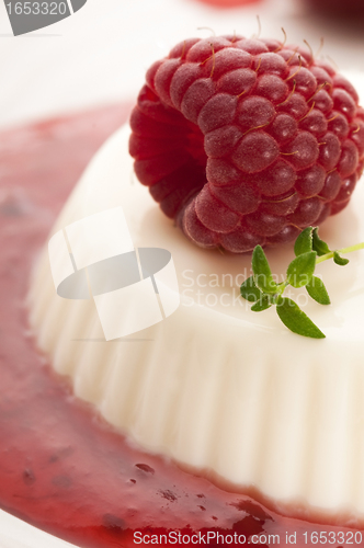 Image of Vanilla panna cotta with berry sauce