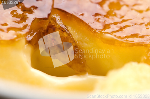 Image of French dessert - cream brulee, burnt cream 