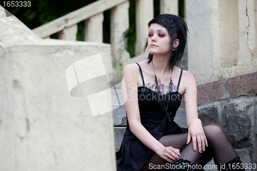 Image of a young girl goth