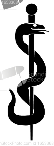 Image of Rod of Asclepius Snake Symbol Illustration