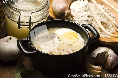 Image of Sourdough, zur, zurek - component of a traditional Polish soup