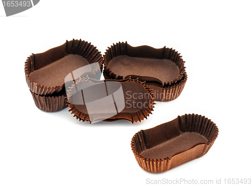 Image of Brown chocolate rectangular baking paper cups