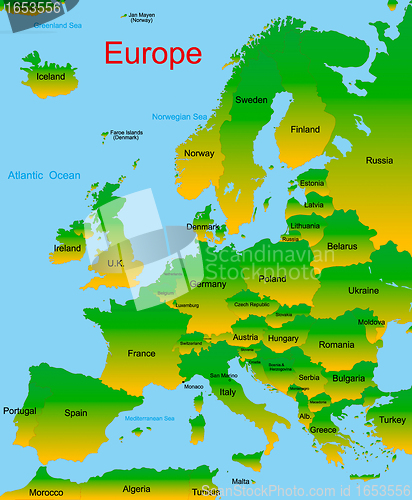 Image of map of european continent