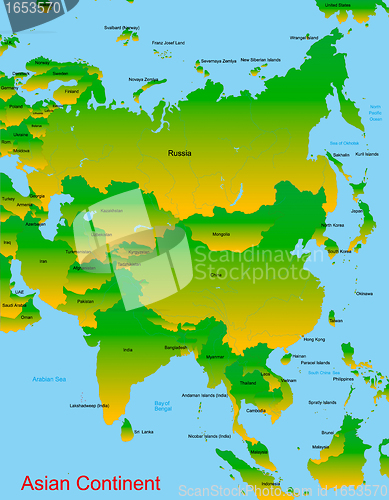 Image of Map of asian continent