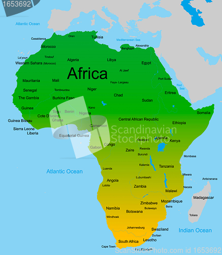 Image of map of african continent