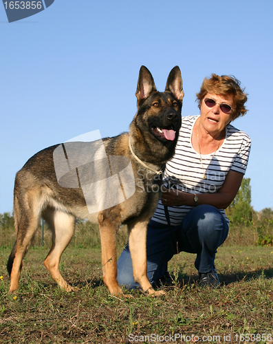 Image of german shepherd and senior