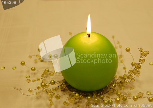 Image of Green candle light