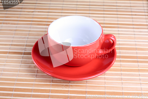 Image of Empty red cup at the plate