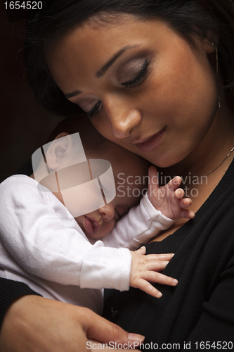 Image of Attractive Ethnic Woman with Her Newborn Baby