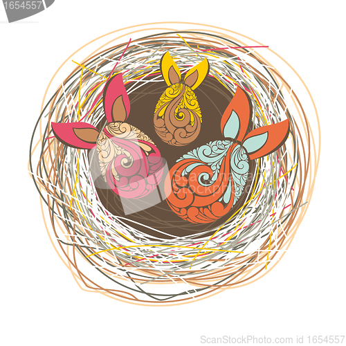 Image of easter card with eggs