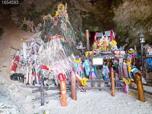 Image of Phallus shrine at Railay Beach, Thailand