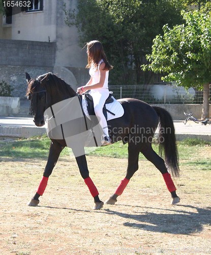 Image of young woman and horse