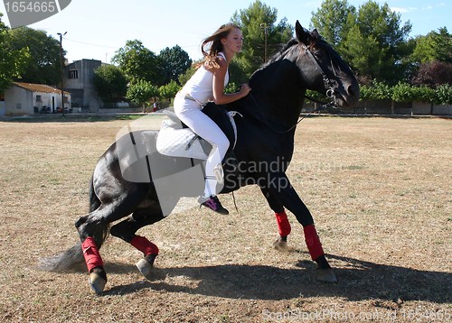 Image of young woman and horse