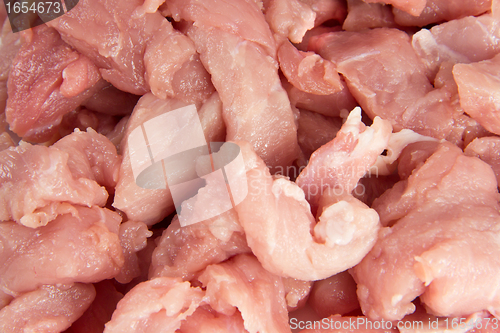Image of Closeup of cuts of pork meat
