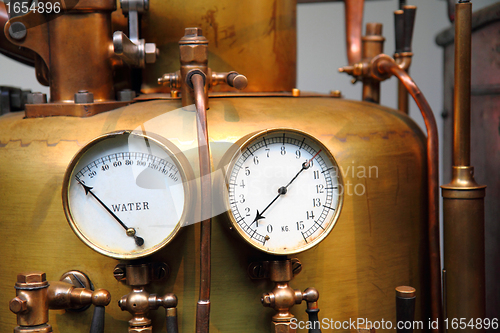 Image of detail of old steam machine