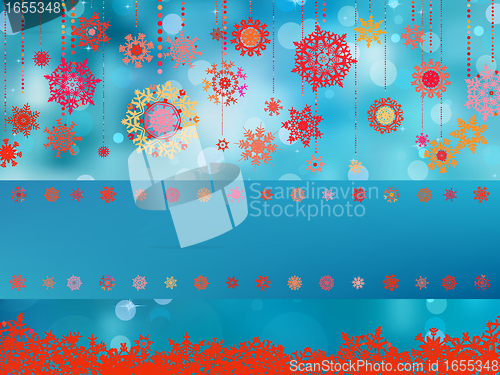 Image of Blue background with snowflakes. EPS 8
