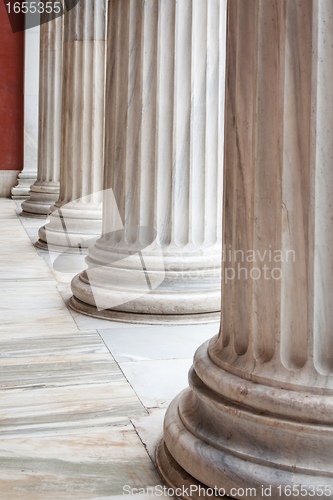 Image of Classical Greek columns in a row