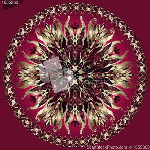 Image of Purple gold round frame
