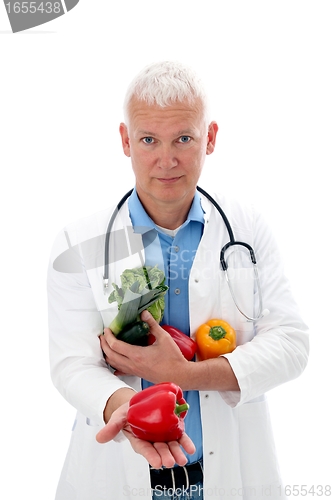 Image of Doctor with vegetables