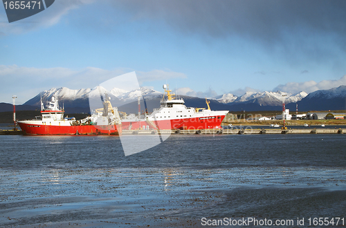 Image of USHUAIA, ARGENTINA AUTUMN 2010, the harbor.