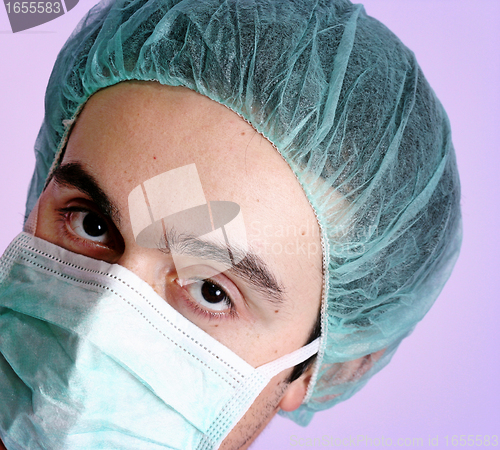 Image of Portrait of a young doctor with stethoscope.