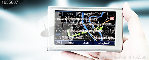 Image of Gps in a man hand.