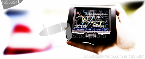 Image of Gps in a man hand.