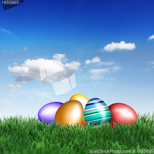 Image of eastereggs in grass