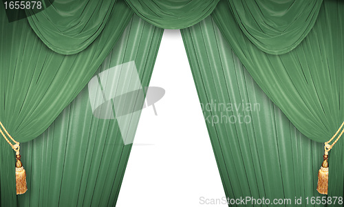 Image of Green curtain of a theater