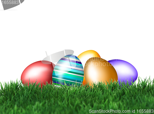 Image of Easter Eggs in green grass