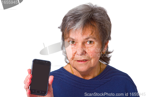 Image of Female senior with her smartphone